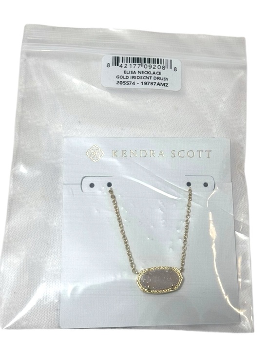 Kendra Scott Elisa Gold Pendant Necklace in Iridescent Drusy - Picture 8 of 12